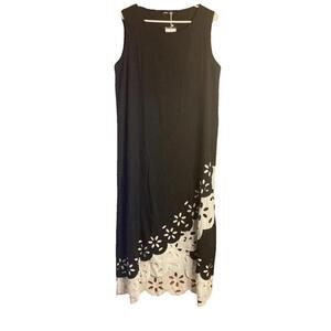 NWT Hekka Layered Black And White Eyelet Dress